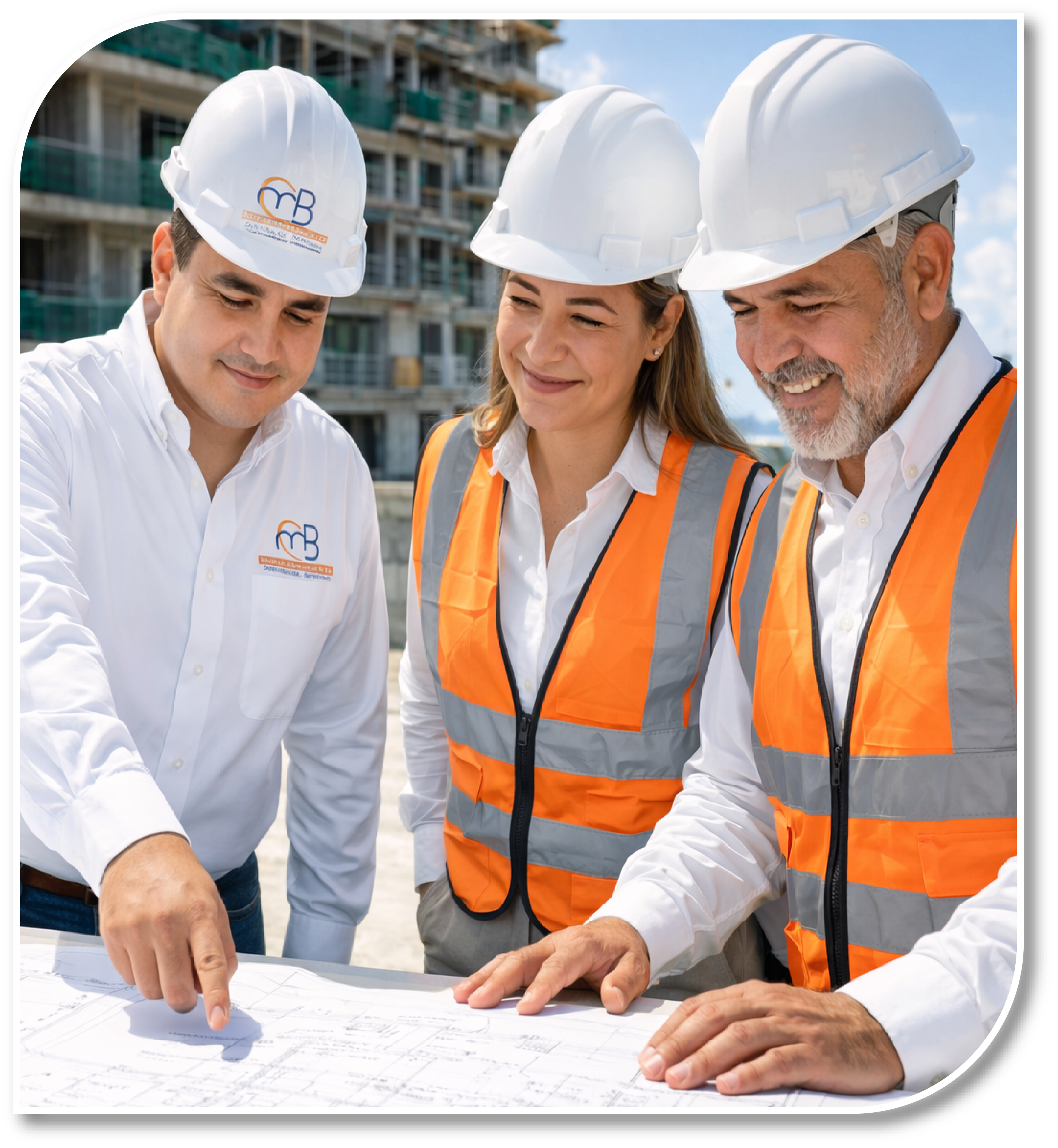 Construction team working on-site